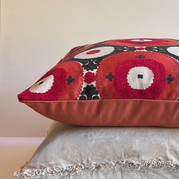 Suzani Pillow Cover Designer Fabric 22 x 22 Inches - Picture 3 of 6